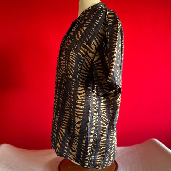 Silk Icon Vintage Button Down Blouse Size Medium - Picture 5 of 7